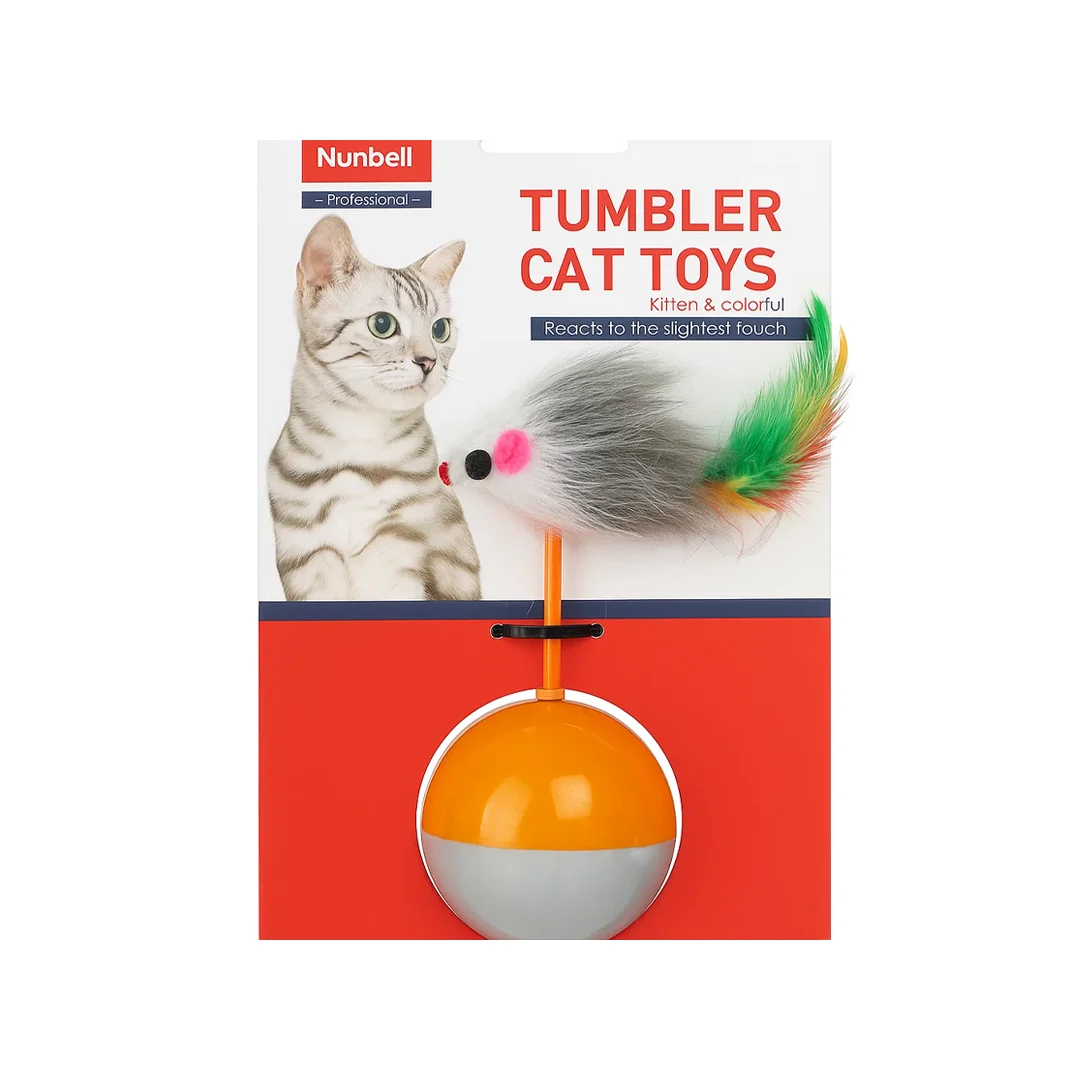 اسباب بازی گربه مدل توپ وزنهدار طرح موش – PetYar