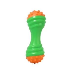 عکس اسباب‌بازی دندانی سگ مدل دمبل خاردار دو رنگ – نمای اصلی