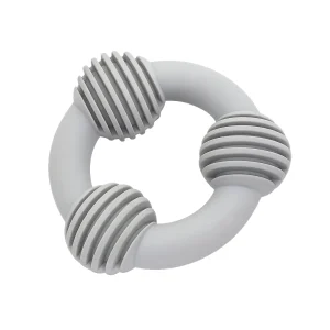 عکس دوم اسباب‌بازی دندانی سگ مدل حلقه کهکشان رنگ طوسی